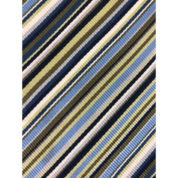 Astor & Black Clothiers 100% Silk Handmade Multicolor Striped Tie Blue Green Whi - Picture 2 of 7
